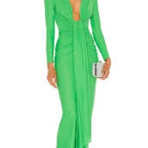 Elegant Green Long Sleeve Dress